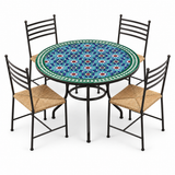 Turquoise & Blue Zellige Mosaic Dining Table