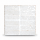 White Handcrafted Moroccan 2×6 Zellige Tile