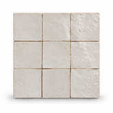 Natural White Handcrafted Moroccan 4×4 Zellige Tile