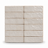 Natural White Handcrafted Moroccan 2×6 Zellige Tile