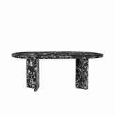 Architectural Oval Black Stone Dining Table