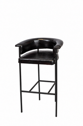 Industrial Leather Bar Stool