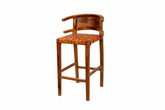 Rosewood Woven Bar Stool