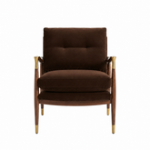 Modern Velvet Brass Accent Chair