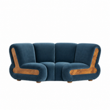 Sculptural Velvet Modular Curved Armchair