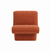 Terracotta Ribbed Velvet Modern Lounge Chair