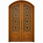 Moroccan Style Double Arched Door – Geometric Jali Lattice