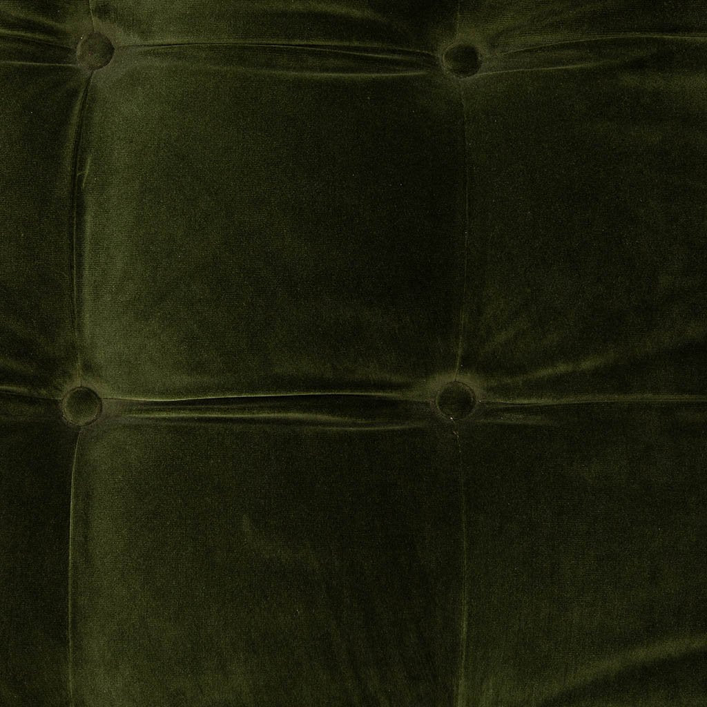 Mid-Century Olive Green Velvet Tufted Sofa