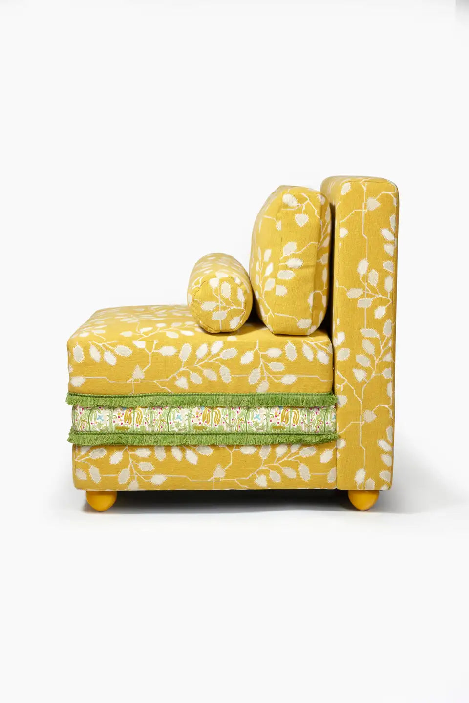 Retro Patterned Low Back Slipper Chair