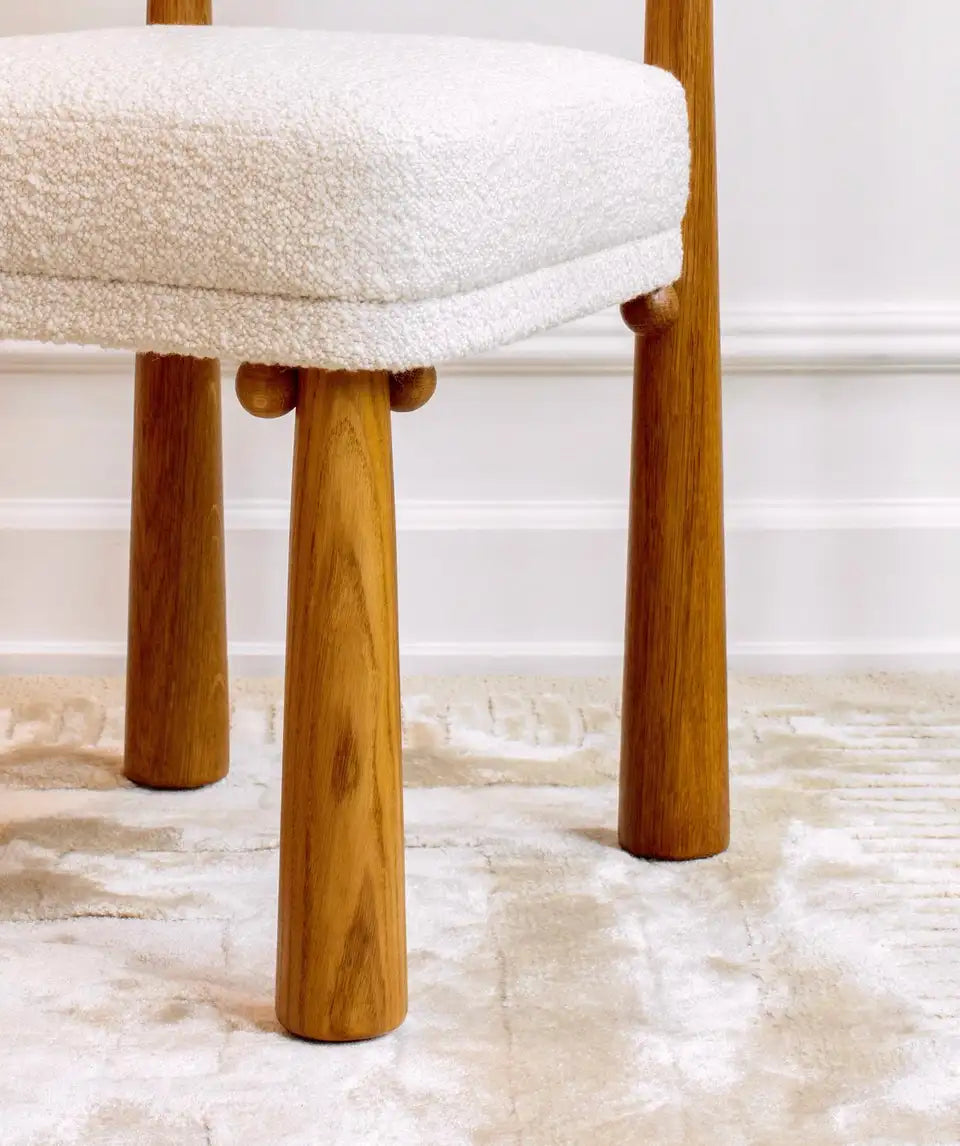 Postmodern Oak Chairs with Sculptural Legs