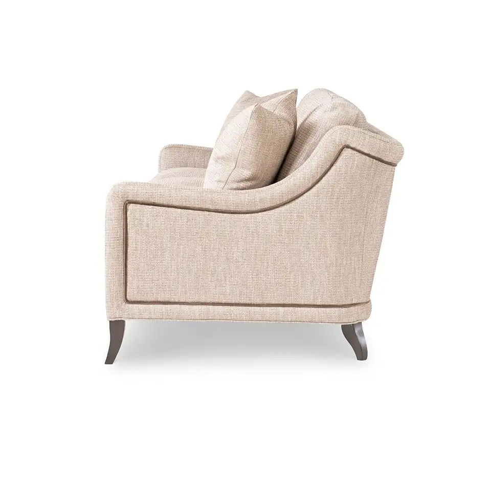 Modern Beige Three-Seater Tailored Sofa