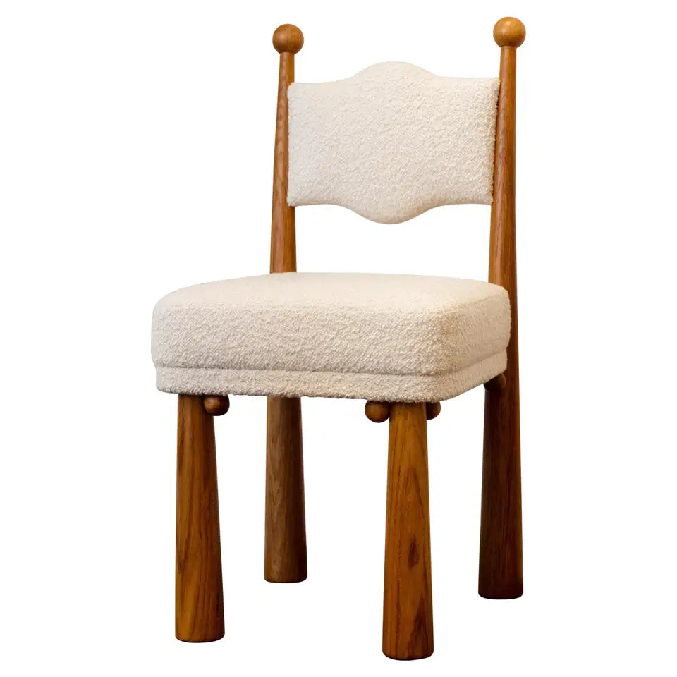 Postmodern Oak Chairs with Sculptural Legs