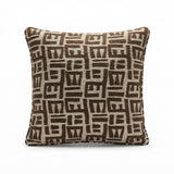 Modern Brown Abstract Pattern Accent Pillow