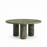 Green Marble Round Pedestal Coffee Table