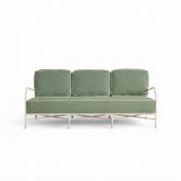 Sage Linen Wrought Iron Sofa
