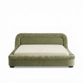 Ruched Velvet Platform Bed