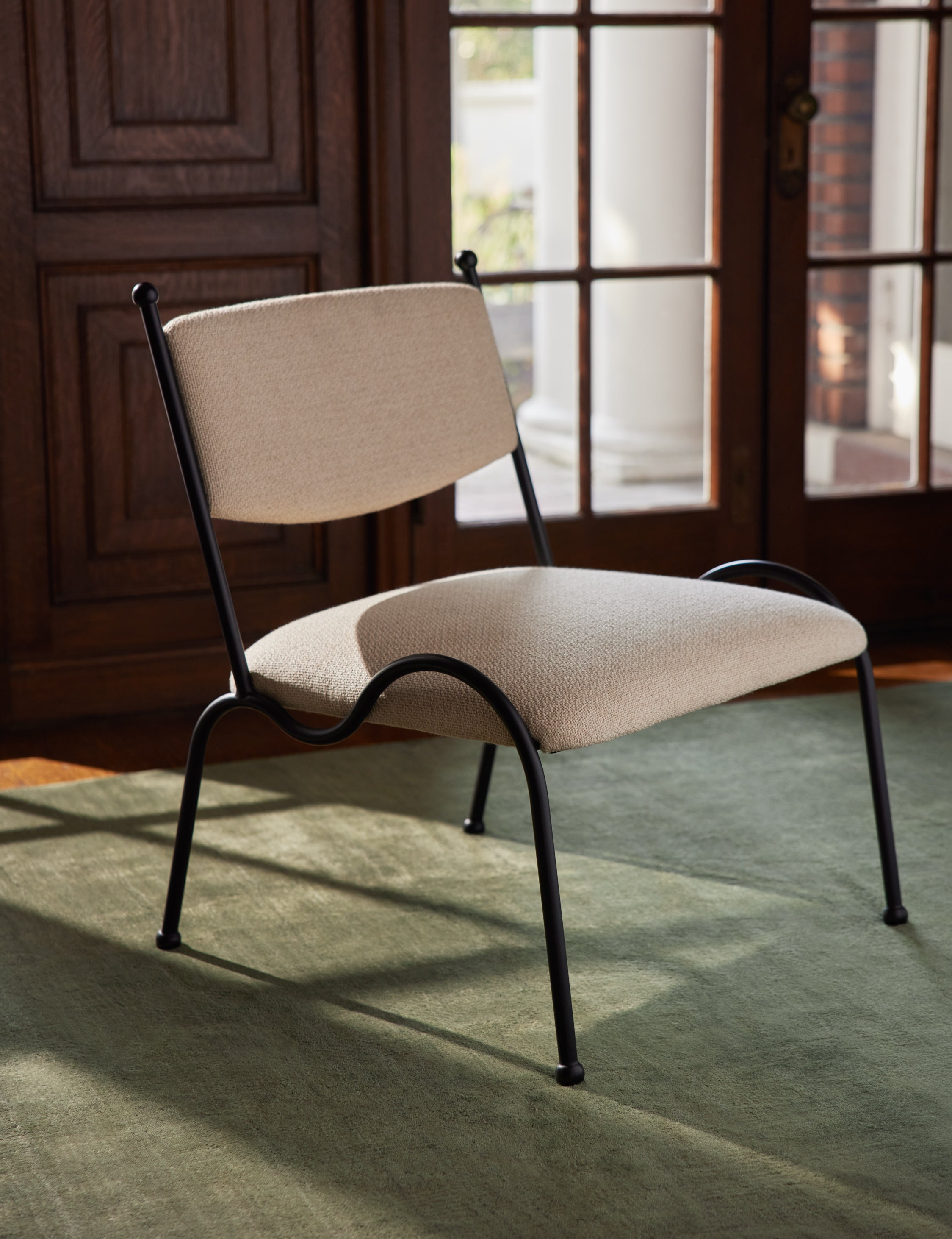 Fidia Taupe Basketweave Accent Chair