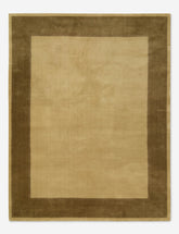 Olive Bordered Handloom Wool Rug