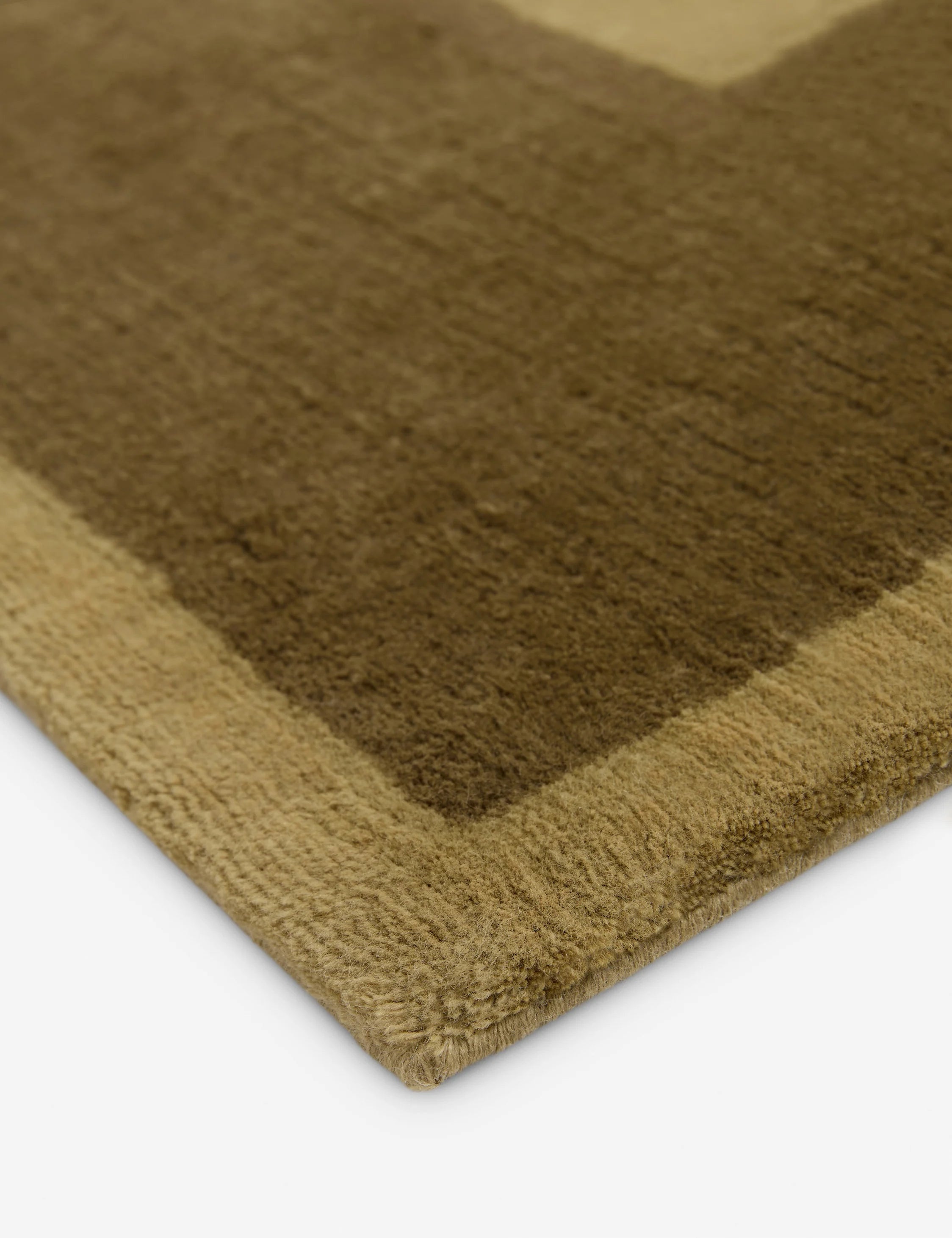 Olive Bordered Handloom Wool Rug