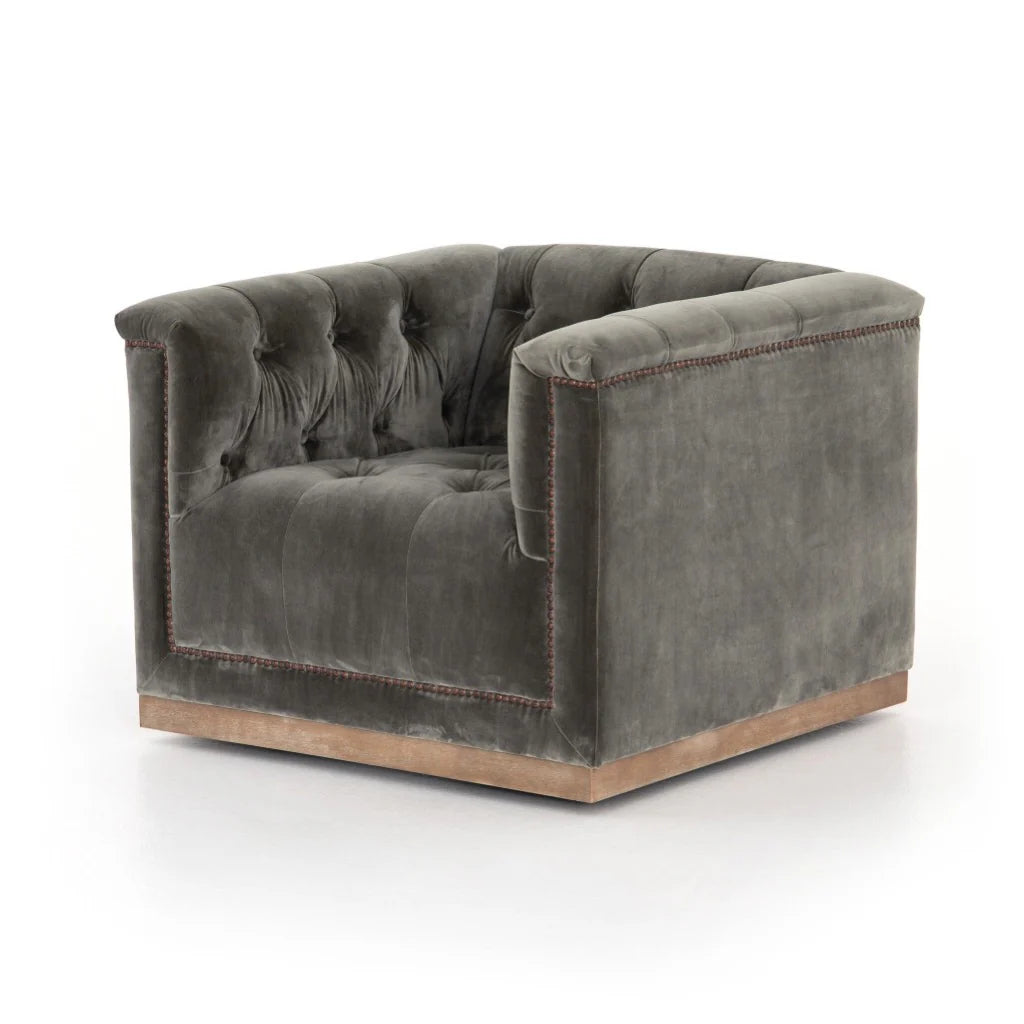 Maxx Tufted Velvet Swivel Chair