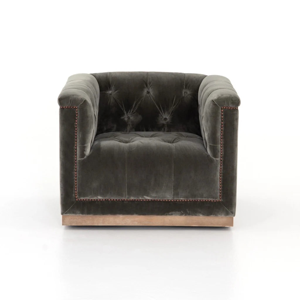 Maxx Tufted Velvet Swivel Chair