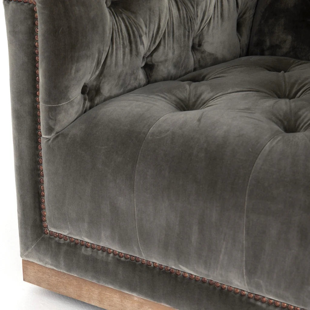 Maxx Tufted Velvet Swivel Chair