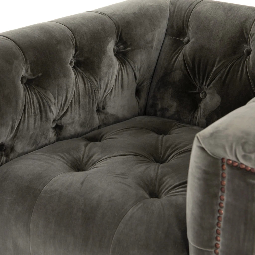 Maxx Tufted Velvet Swivel Chair