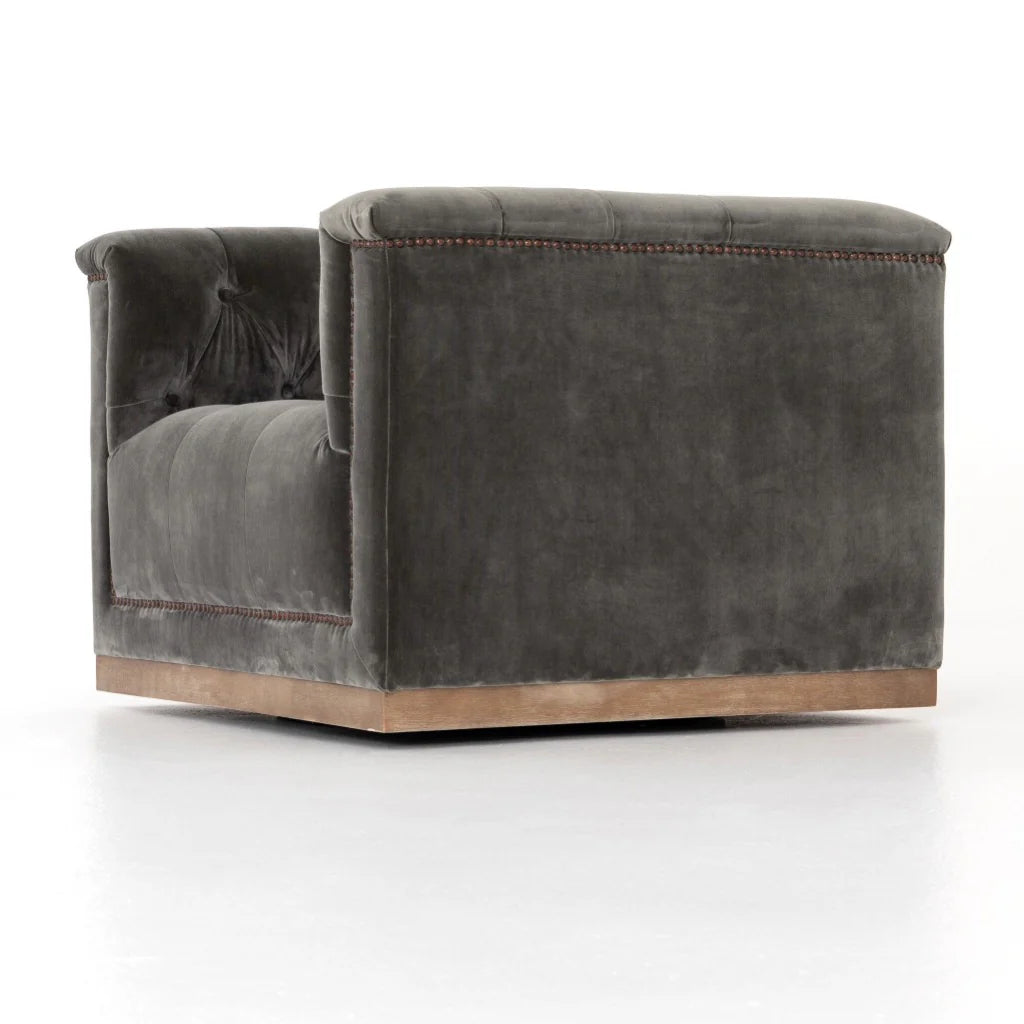 Maxx Tufted Velvet Swivel Chair