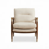 Linen & Walnut Accent Chair