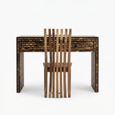 Mosaic Walnut Desk & Slat Chair
