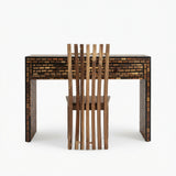 Mosaic Walnut Desk & Slat Chair