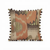 Ikat Print Pillow With Pom Fringe