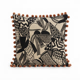 Boho Beige Abstract Pattern Throw Pillow