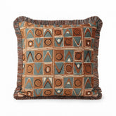 Earth Tone Geometric Fringed Throw Pillow
