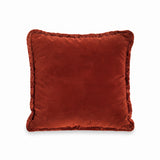 Burnt Orange Velvet Fringed Cushion