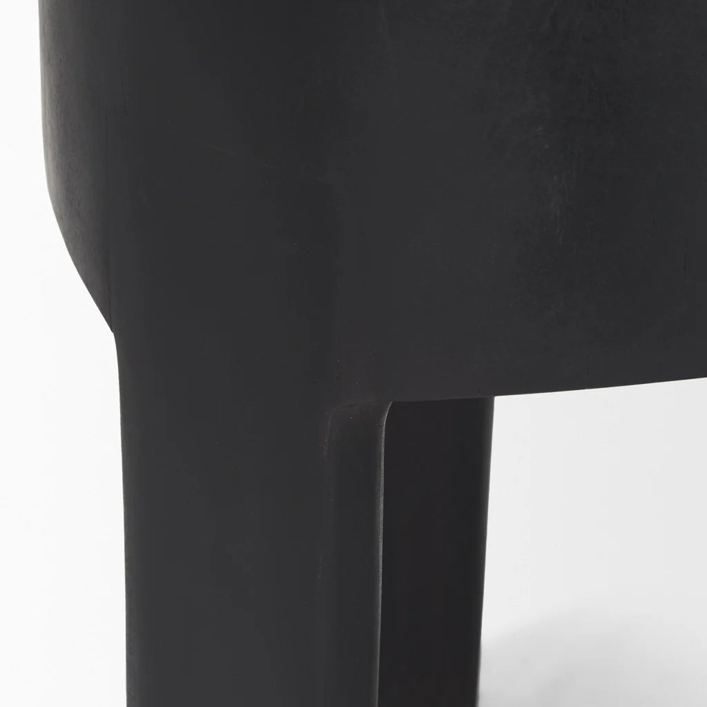 Riya Black Sculptural Stool