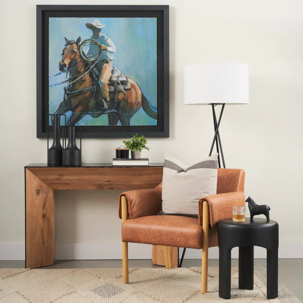 Riya Black Sculptural Stool