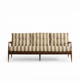 Mid-Century Striped Walnut Sofa