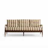 Mid-Century Striped Walnut Sofa