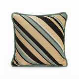 Woven Diagonal Stripe Sage Accent Pillow
