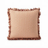 Terracotta Patterned Fringe Square Accent Pillow