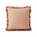 Terracotta Patterned Fringe Square Accent Pillow