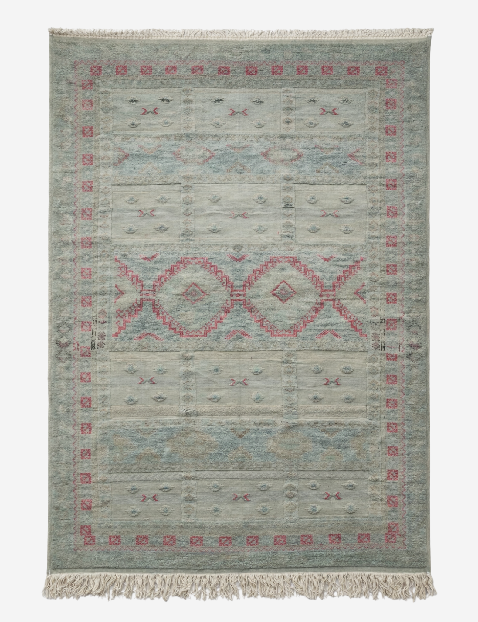 Vintage Teal Moroccan Tribal Rug
