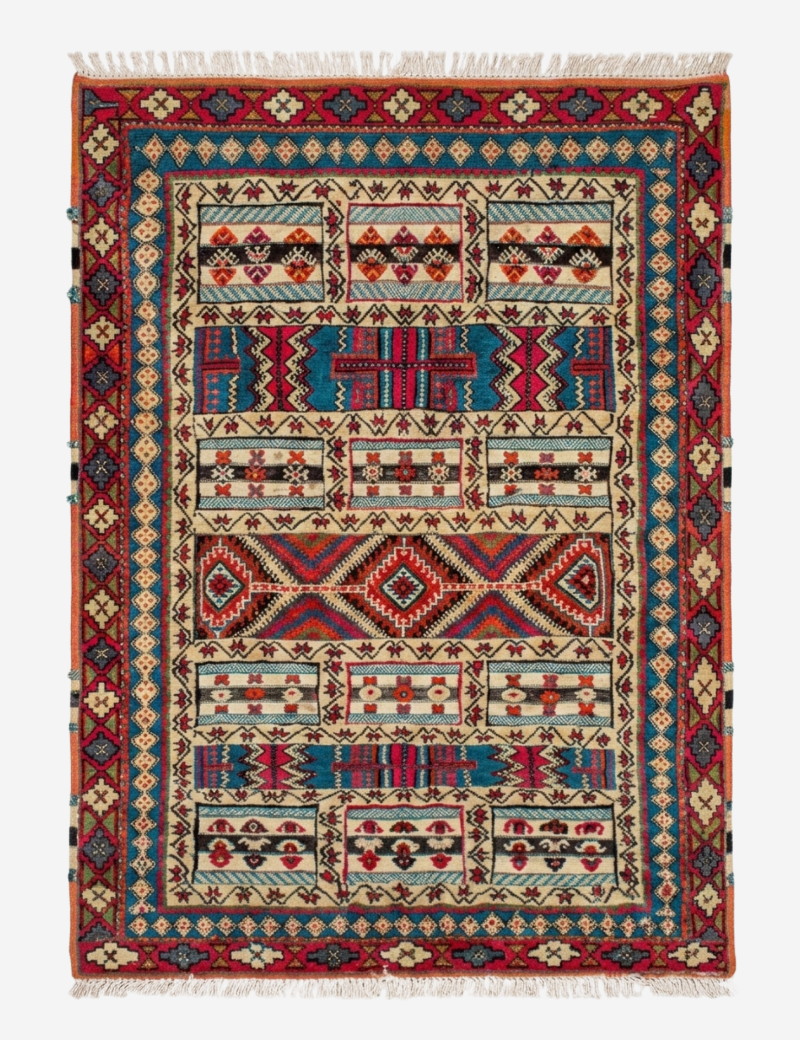 Hand-Woven Tribal Geometric Kilim