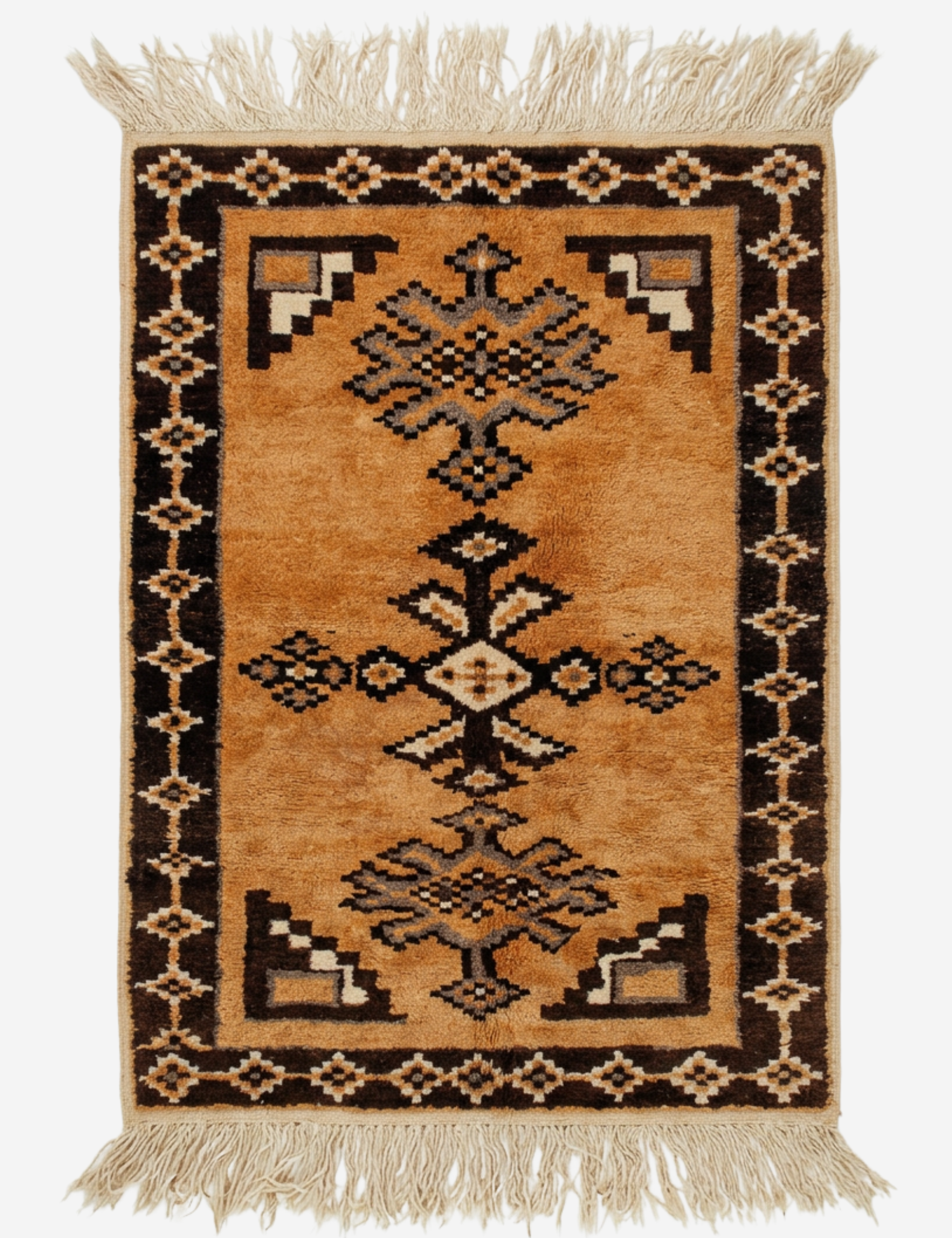 Vintage Amber Moroccan Medallion Rug