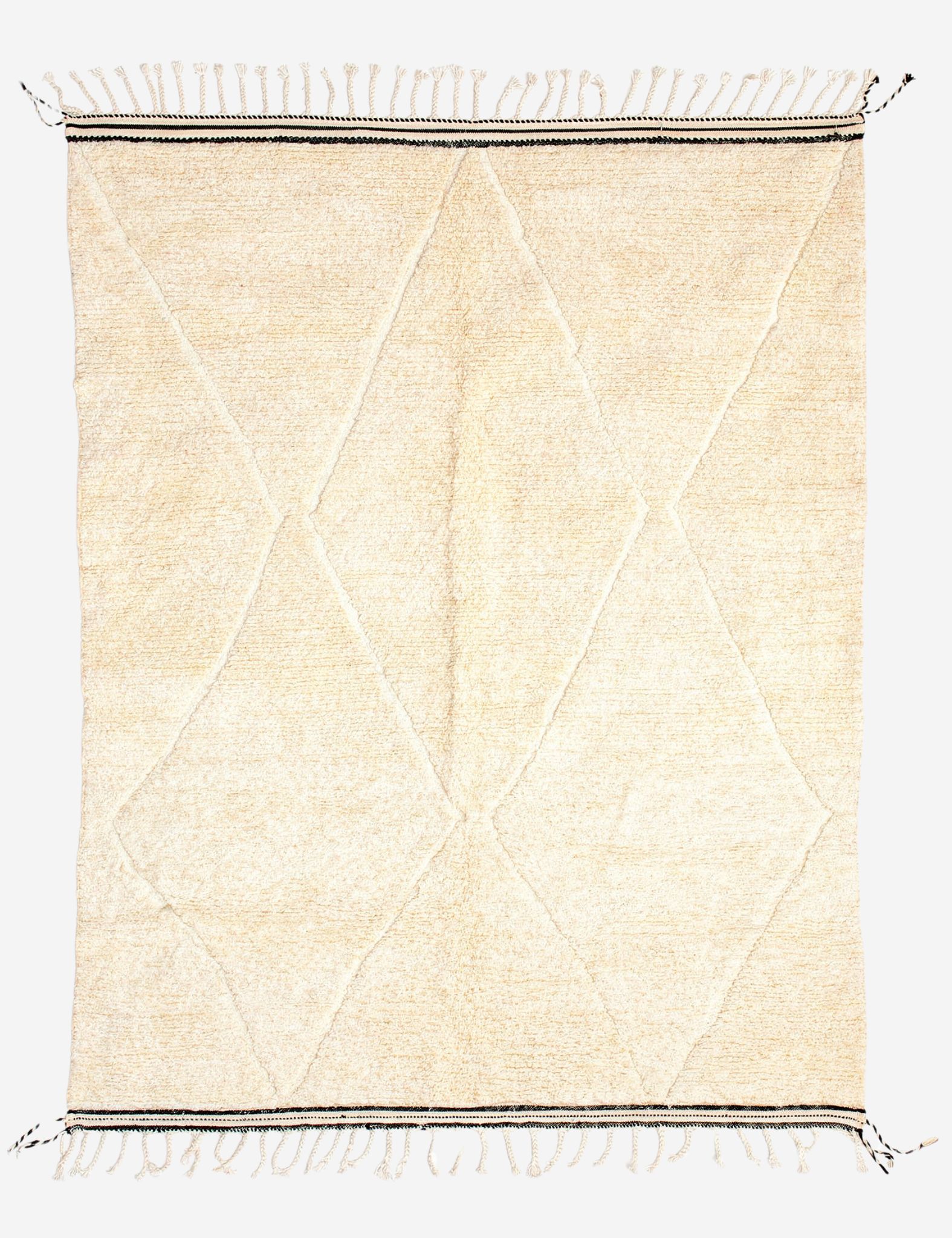 Minimalist Cream Diamond Relief Rug