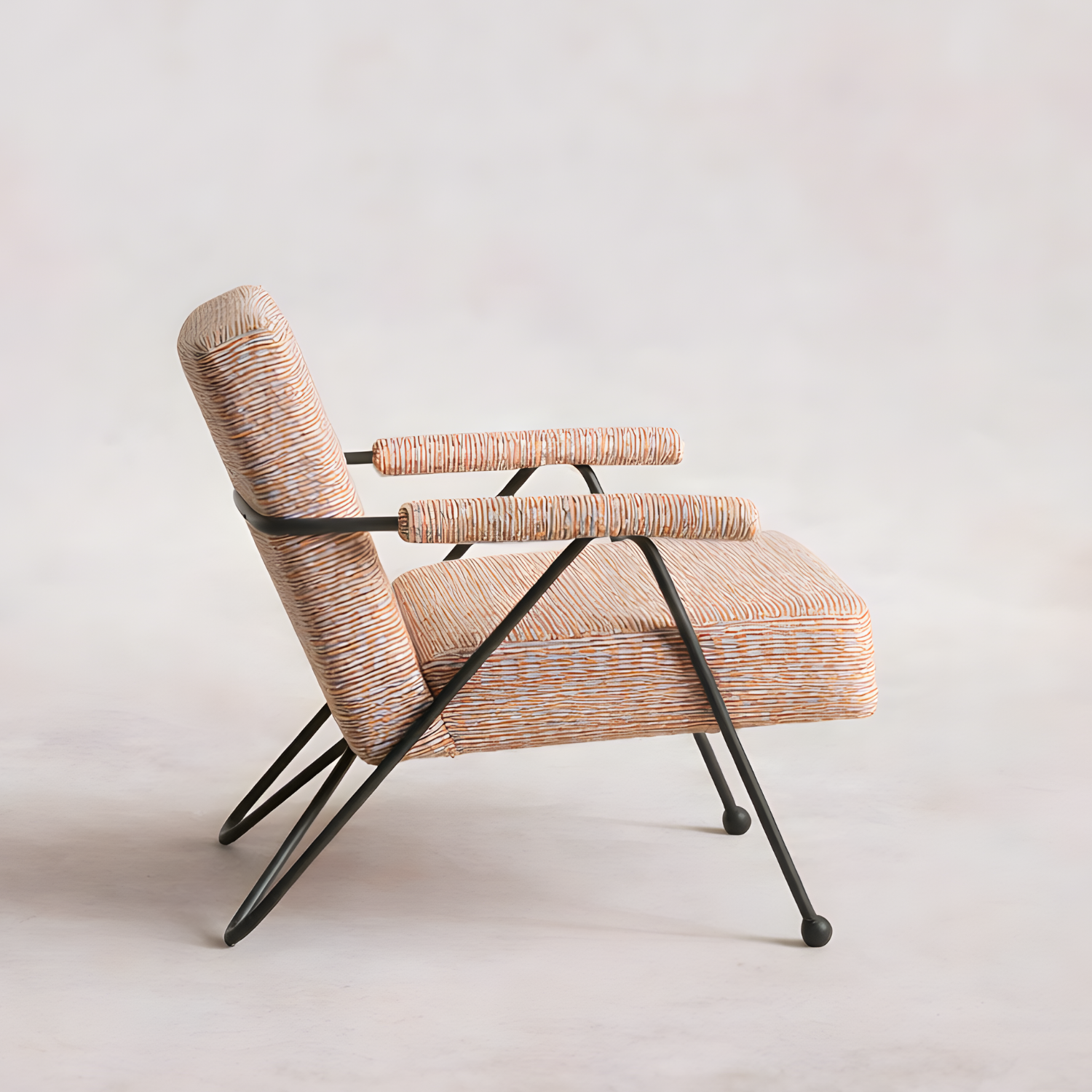 Patterned Mid-Century Accent Chair