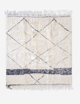 Minimalist Cream Trellis Berber Rug