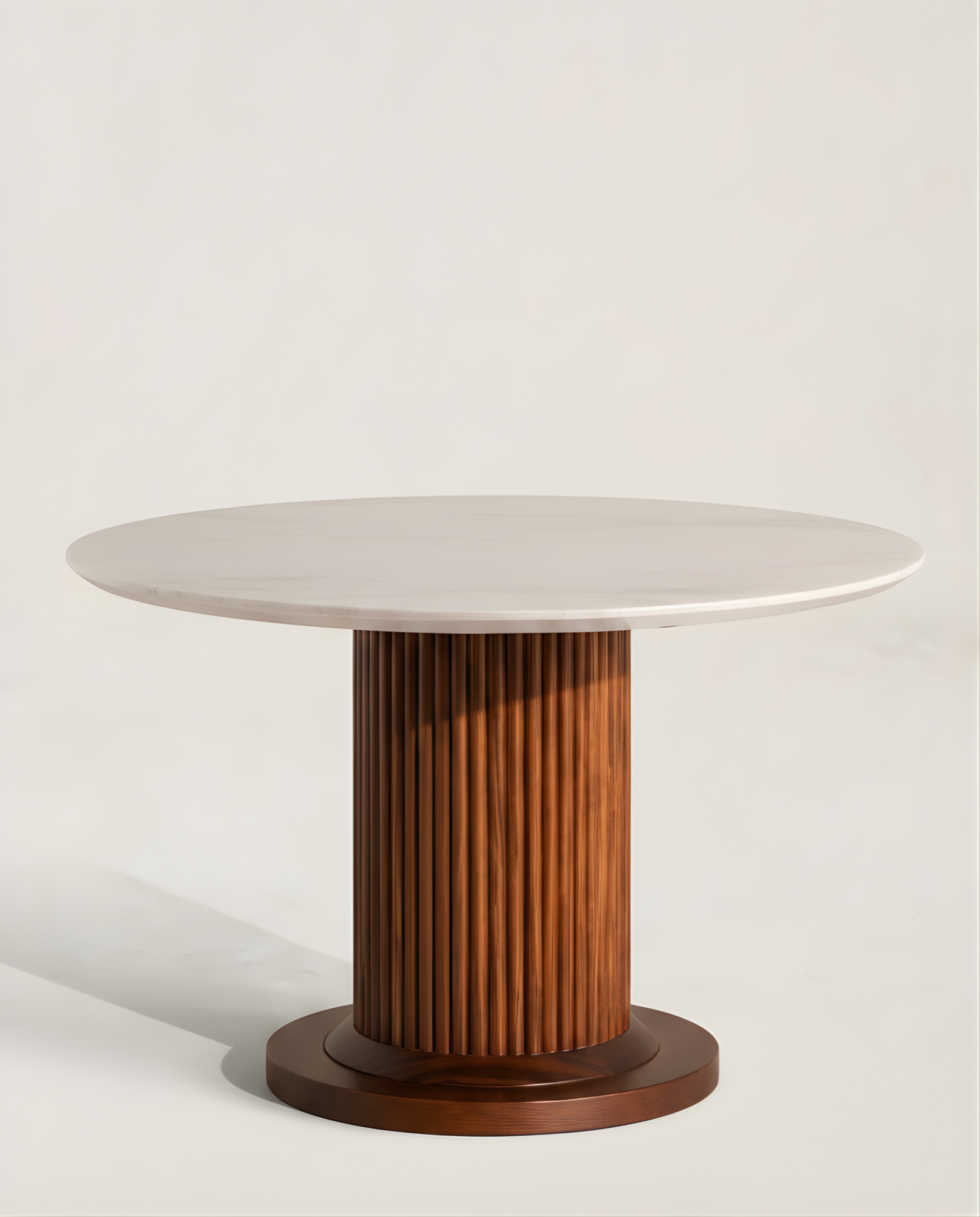 Fluted Marble Pedestal Dining Table