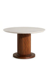 Fluted Marble Pedestal Dining Table